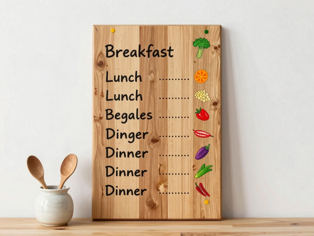 Illustration af planlægningstavle til ugens måltider